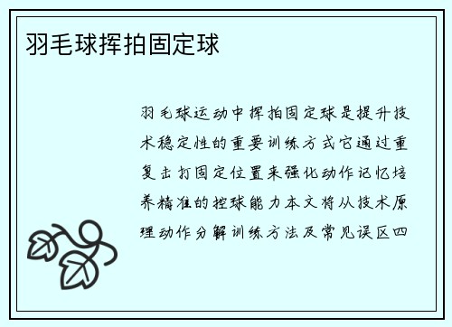 羽毛球挥拍固定球